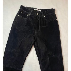 Tommy Hilfiger Vintage Leather Black Moto Jeans Fully Lined Women’s Size…